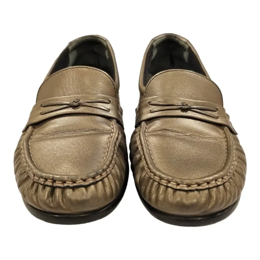 SAS Tripad Simplify Leather Moccasin Slip On Loafers 7.5 Medium Bronze